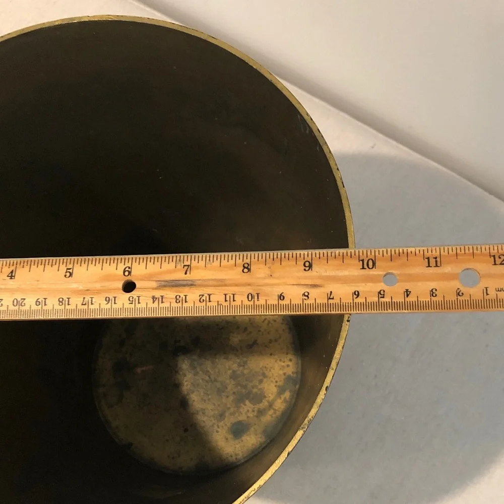 Vintage Florentine Plastic Resin Waste Basket gold Trash Can Made in Italy